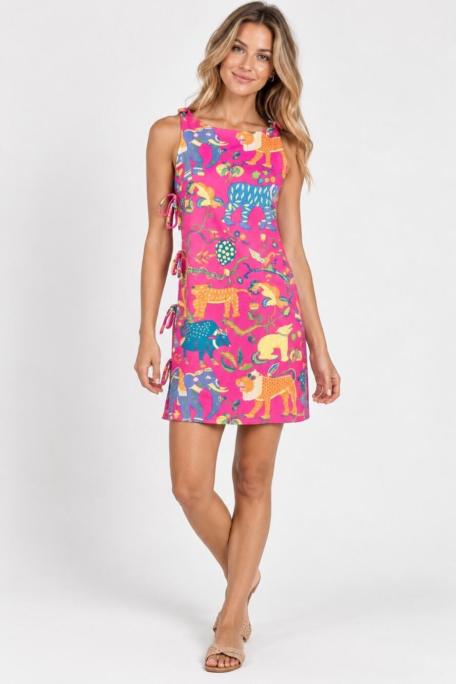 Gretchen Scott Pink Animal Print Mini Dress New XS Resort